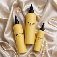 Flacon cosmétique Posee Beauty 100/250/300ml avec bouchon à bec verseur pour huile essentielle capillaire, en PE, impression sérigraphique