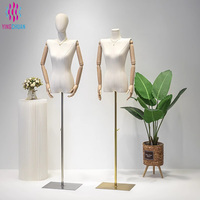 Nouveau Mannequin Femme Gonflable Demi-Corps sur Pied avec Tête en Mousse et Tissu pour Présentation de Vêtements de Tailleur