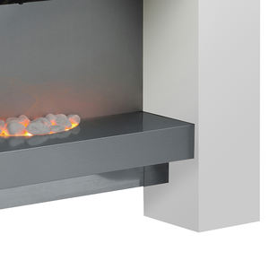 Cheminée électrique à effet de flamme avec galets blancs classiques, nouvelle technologie décorative, source de lumière LED, télécommande, 2000W, 20-40 m² - Product Image 6