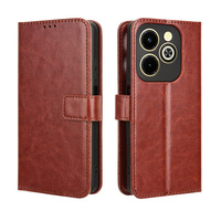 Étui de téléphone magnétique pour carte, en cuir Crazy Horse de luxe, pour Infinix Hot 40i X6528B, antichoc, sans artisanat spécial Xmx,xmx