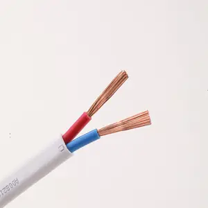 Precio barato de fábrica Pvc forrado RVV Cable flexible de cobre aislado 2 núcleos 2x0,75mm 2x1mm 2x1,5mm 2x2,5mm 2x4mm 2x6mm