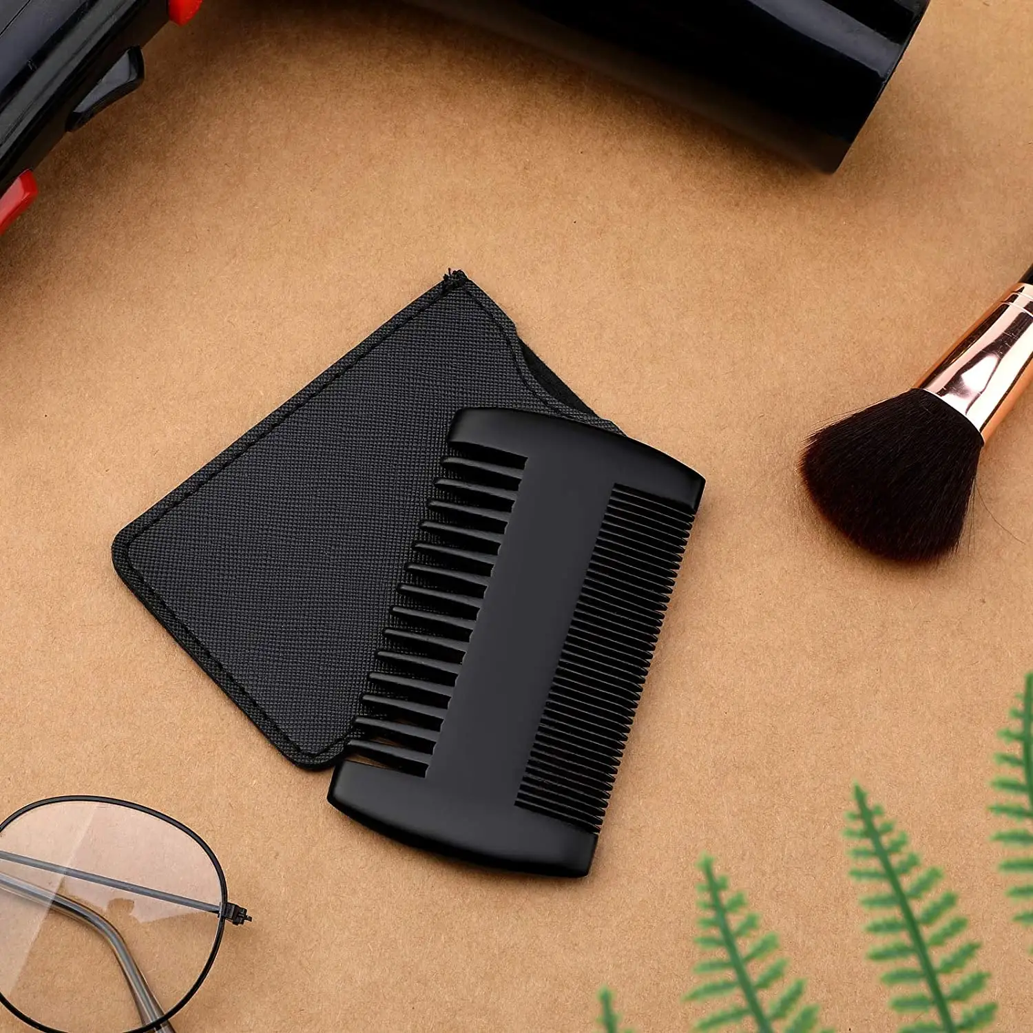 FAIBLE QUANTITÉ MINIMALE DE COMMANDE Fold poche taille UN grade rouge bois de santal peigne personnalisé cheveux peigne logo à faire votre propre cheveux peigne