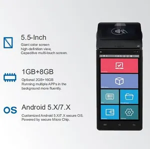 Handhold Android 5.x/7.x Pos A90 5.5-Inch 1Grom 8Gram 32bit Quad-Core Processor