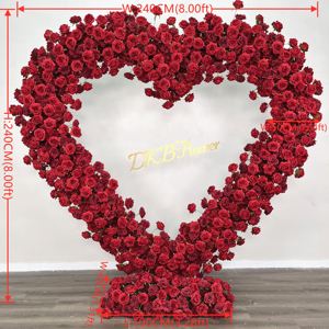 ดอกกุหลาบสีแดงประดิษฐ์ตกแต่งซุ้มรูปหัวใจสำหรับตกแต่งฉากดอกไม้งานแต่งตามต้องการ - Product Image 2