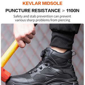 Zapatos de Seguridad con Botón Giratorio para Hombre, Zapatillas de Trabajo Indestructibles, Zapatos de Protección Antipinchazos, Botas de Trabajo con Puntera de Acero - Product Image 4