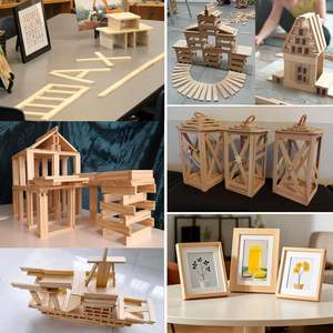 Square Folk Art Solid Wood Crafts Vietnam Durable Easy-to-Cut-and-Paint DIY Components Wooden Boxes <b>Wall</b> <b>Signs</b> Home Decorations - Product Image 3