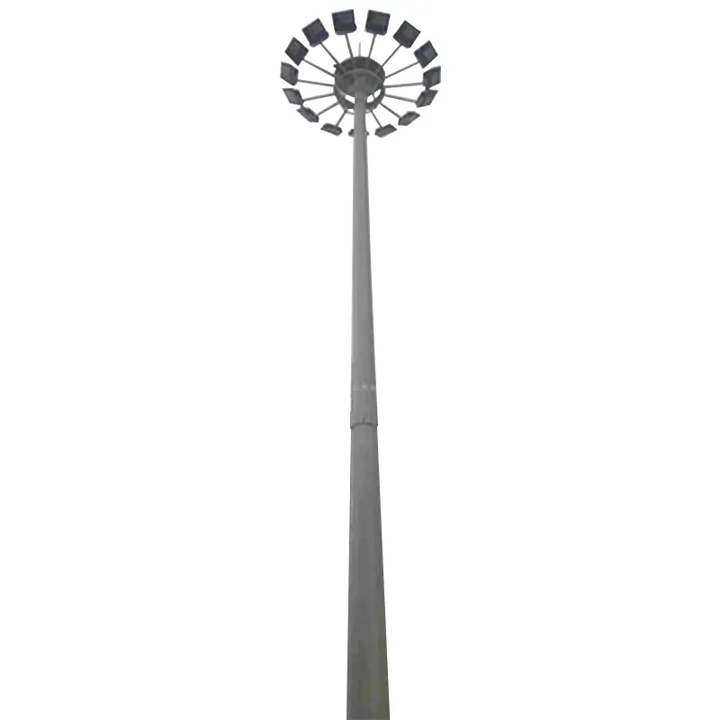 Stadyum spor alan led projektör kutup 10m 12m 20m 25m 30m 18 metre yüksek aydınlatma direği kutup 40 metre yüksek direk kutup sekizgen