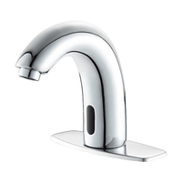 Robinet de lavabo de salle de bain sans contact à capteur de mouvement automatique avec couvercle de trou