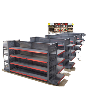 Étagère de supermarché simple face en acier léger modèle RD 17, dimensions personnalisables, installation murale pour les épiceries - Product Image 1