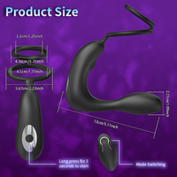 Doppel-Penisring Prostata-Massagegerät mit Doppelmotor und Kabelloser Fernbedienung, Analer Vibrator für Männer, P-Punkt-Stimulator, Erwachsenen-Sexspielzeug