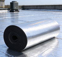 Rouleau d'isolation en mousse de caoutchouc avec feuille d'aluminium, résistant à la chaleur, barrière acoustique pour toiture, conduit, mur, isolation des bâtiments