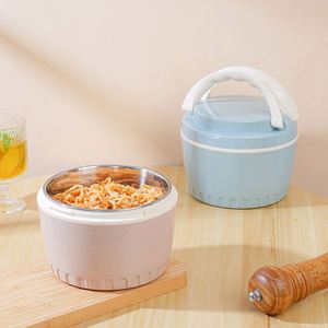 Double Layer Stainless Steel Thermal Lunch <b>Box</b> Insulated Anti-Scald Portable Handle Food <b>Storage</b> Container Set 1.2L 2.4L 4.8L - Product Image 1