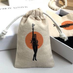 Promotion High End Organic Cotton Brush Drawstring <b>Bag</b> Custom Logo Printed for Cloth Storage <b>Dust</b> Cotton Brush <b>Bag</b> - Product Image 3