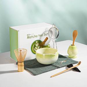 Matcha <b>Tea</b> Ceremony Tools Matcha Bowl Scoop Bamboo Whisk Ceramic Chawan Matcha Brush for Cafe Hotel - Product Image 2