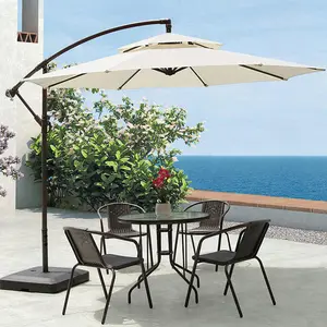 Paraguas de alta calidad a prueba de herrumbre Aluminio Sun Garden Line Paraguas Protección UV Sombrillas impermeables Paraguas