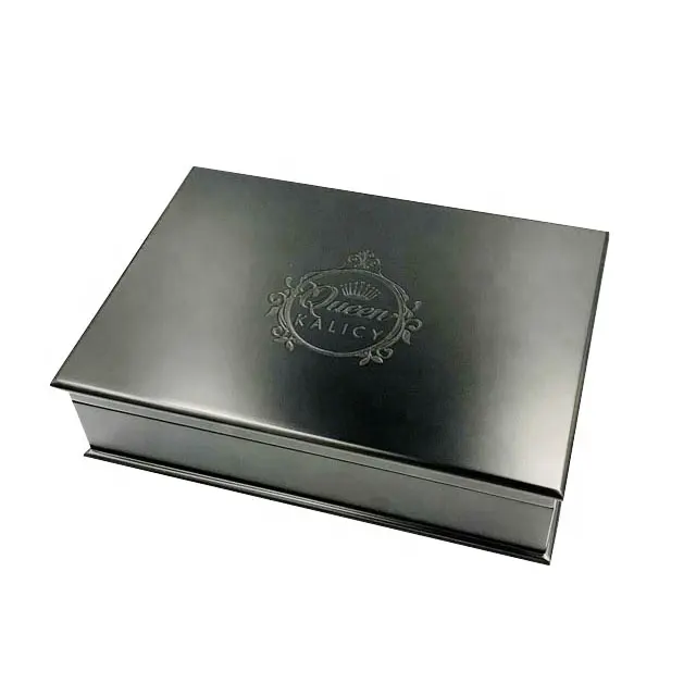 Matte schwarz lack finish luxus holz geschenk box für haar zubehör