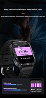 Montre connectée carrée économique pour l'extérieur, 1,96 pouce, triple protection, sportive, entièrement tactile, pour appels, étanche 3ATM, pour la natation
