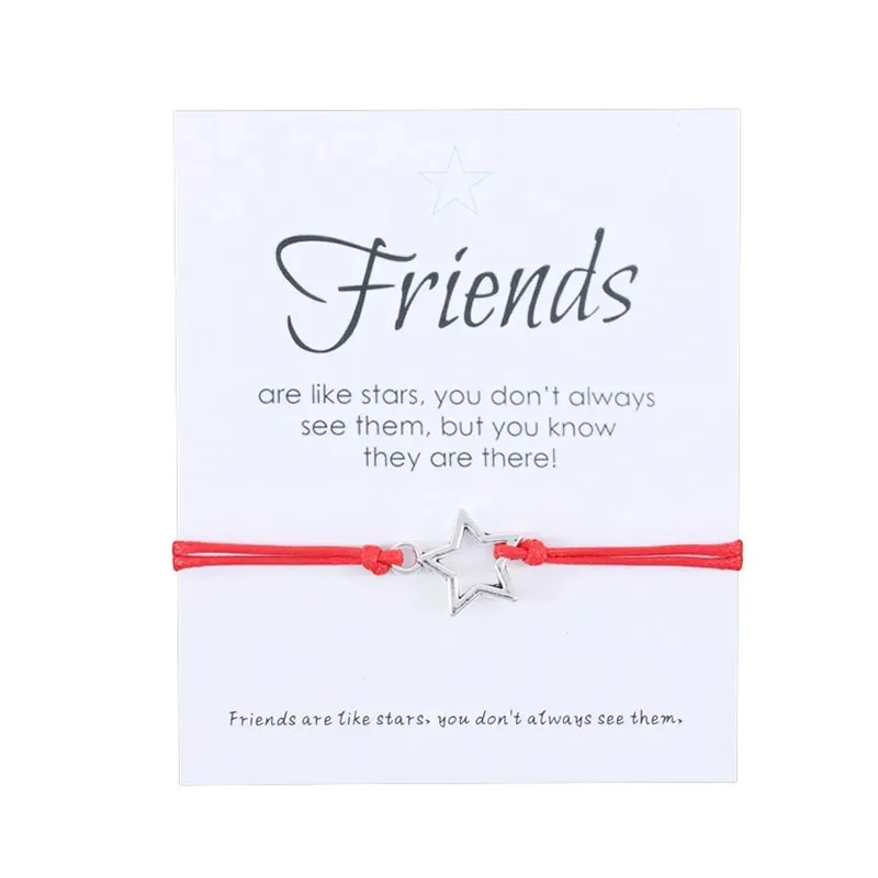Gelang keinginan teman-teman seperti bintang gelang harapan teman baik gelang bintang senar untuk wanita pria persahabatan teman terbaik hadiah BFF
