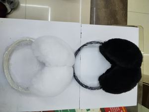 Écouteurs d'hiver en fourrure <span class=keywords><strong>de</strong></span> lapin Rex, adorables, chauds, coupe-vent, en peluche, pour étudiants et équitation - Product Image 5