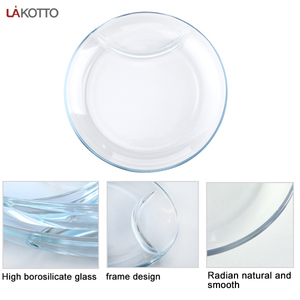 Yikodto — <span class=keywords><strong>plat</strong></span> à boulettes rondes en verre Borosilicate, récipient alimentaire en verre trempé avec 1 compartiment - Product Image 4