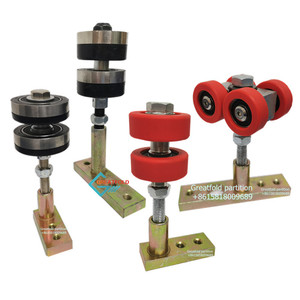 Herrajes Modernos para Paredes Móviles con Ruedas de <span class=keywords><strong>Nylon</strong></span> y Rieles Deslizantes de Aluminio, Rodillos Superiores para Paneles de Puertas Correderas - Product Image 6