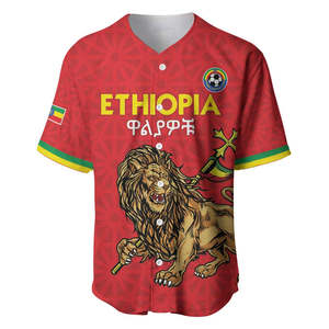 Etiopía Derg Downfall Day béisbol Jersey etíope León Judah impreso 100% poliéster 3D patrón transpirable al por mayor - Product Image 6