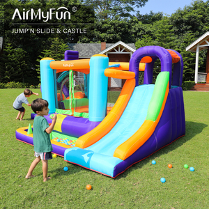 En stock aux États-Unis, AirMyFun Trampoline, <span class=keywords><strong>jeux</strong></span> de plein air, château gonflable, maison de saut gonflable avec toboggan - Product Image 1