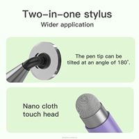 Pena Stylus Magnetik Dua Ujung Buatan Pabrik, Pensil Kain Disk Pasif untuk Menulis di iPad, Tablet, Ponsel, Layar Sentuh Kapasitif, Logam