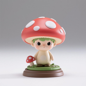 Figurine d'action personnalisée en forme de champignon de dessin animé, modèle décoratif en résine PVC, style anime japonais, jouet de collection - Product Image 6