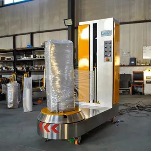 Automatische Rekfolie Wrap Verpakkingsmachine Luchthaven Bagage Inpakmachine