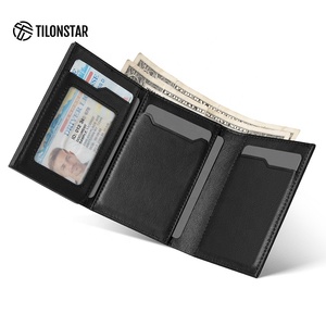 Portefeuille pour cartes de crédit TVC302p Classic Exquisite en aluminium <span class=keywords><strong>noir</strong></span>, étui à cartes escamotable, <span class=keywords><strong>porte</strong></span>-cartes en <span class=keywords><strong>cuir</strong></span> véritable pour hommes - Product Image 3