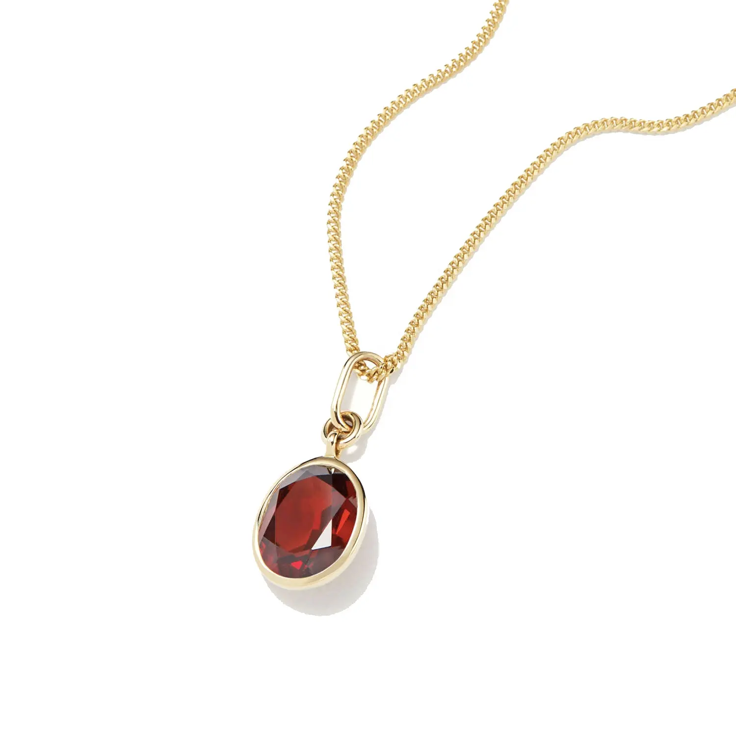 Milskye Đồ Trang Sức Mỹ 925 Sterling Silver Mạ Vàng Vòng Tự Nhiên Màu Đỏ Garnet Pendant Chain Vòng Cổ Cho Phụ Nữ