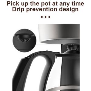 Petite cafetière à filtre en verre, machine à café compacte avec filtre réutilisable, plaque chauffante et pot à café pour la maison et le bureau - Product Image 2