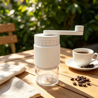 Moulin à café manuel à manivelle en céramique, broyeur à grains, outils de cuisine, accepte la personnalisation du logo