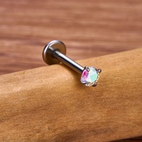 Anneau de nez en cristal de titane G23 16G 20G, forme de cœur, plaqué or, zircon, boucle d'oreille, bijoux pour le corps