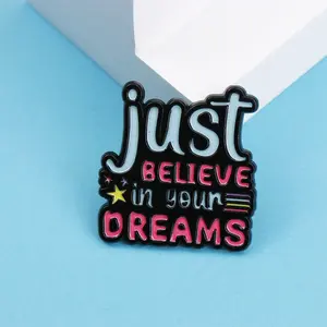 Shmik inspirant Slogan lettres juste croire <span class=keywords><strong>en</strong></span> vos rêves émail métal drôle épinglettes broches Badges bijoux - Product Image 2
