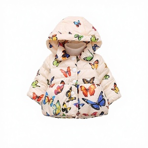 เสื้อโค้ทเด็กผู้หญิงแบบกลับด้านได้ ดีไซน์น่ารัก พิมพ์ลายเต็มตัว มีฮู้ด อุ่นสบายสำหรับฤดูหนาว ราคาโรงงาน รับผลิตแบบ OEM - Product Image 3