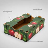 Op maat gemaakte waterdichte recyclebare golfkartonnen fruitverzenddoos voor verse producten en maïs