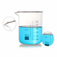 Béchers en verre borosilicate 3.3 de haute qualité, forme basse, 25 ml, 50 ml, 100 ml, 250 ml, 500 ml, résistance aux hautes températures