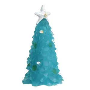 Árbol de Navidad azul marino, adornos de cristal, carcasa de ventana de Esmeralda, mesa de lujo, regalo de decoración del hogar