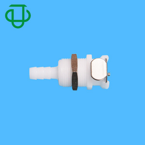1/4" Socket Valved Male Insert Quick Disconnect Coupling to 4mmID 6mmOD <b>Hose</b> Open Flow Low Pressure Quick Coupling - Product Image 1