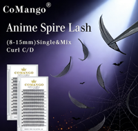 Extensions de cils en gros style Manga/Anime, cils pyramidaux préfabriqués pour fêtes d'Halloween