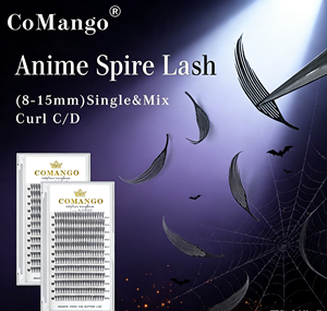Extensiones <span class=keywords><strong>de</strong></span> <span class=keywords><strong>Pestañas</strong></span> al por Mayor Estilo Cómic, Manga y Anime, <span class=keywords><strong>Pestañas</strong></span> Piramidales Premade para Fiestas <span class=keywords><strong>de</strong></span> Halloween - Product Image 1