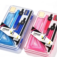 Oferta Especial: Juego de Geometría Escolar de 11 Piezas en Caja de Plástico Rectangular Multifuncional, Compás, Divisor, para Exámenes de Matemáticas y Dibujo