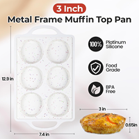 Moule à cupcakes en silicone jumbo SILIKOLOVE Factory, 6 cavités, LFGB, antiadhésif, sans BPA, cadre renforcé en métal, moule à gâteau, moule à muffins