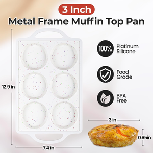 <span class=keywords><strong>Molde</strong></span> para Hornear de Silicona <span class=keywords><strong>Jumbo</strong></span> de 6 Cavidades, Antiadherente, Libre de BPA, con Marco Reforzado de Metal, Marca SILIKOLOVE - Product Image 6