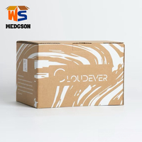 Boîte en carton ondulé personnalisée en gros, écologique, pour l'expédition des petites entreprises, boîte d'expédition en carton kraft avec impression en encre blanche