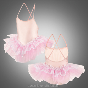 Vestido Tutú de Ballet de Algodón y Spandex <span class=keywords><strong>Rosa</strong></span> Personalizado para Niñas, Traje de Baile Económico para Entrenamiento - Product Image 1