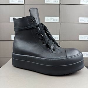 RO Elevated Platform Sports Casual Schoenen Heren/Dames Donkere Stijl Hoge Top Echt Leer Stevige Enkellaarzen Straatsneakers - Product Image 1