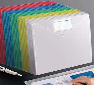 Organizador de archivos de estudiante transparente al por mayor A4 PP Snap Folder bolsa de documentos - Product Image 2